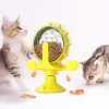 Rueda interactiva de alimentación para perros y gatos amarillo
