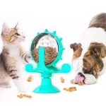 Rueda interactiva de alimentación para perros y gatos azul