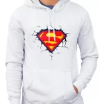 buso blanco con el símbolo de superman