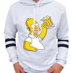 buso saco blanco de los simpson homero con una cerveza