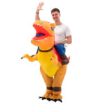 Disfraz de dinosaurio inflable montable adulto halloween