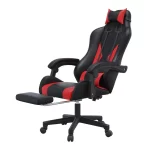 silla gamer reclinable con descansa pies y cojines protectores roja