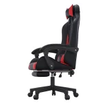 silla gamer reclinable con descansa pies y cojines protectores roja