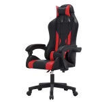 silla gamer reclinable sin descansa pies y cojines protectores roja