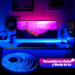 Cuarto gamer iluminado con la Cinta LED RGB bluetooth con control