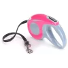 Correa retráctil 5m para mascotas resistente 14kg rosado