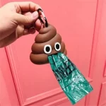 Dispensador de bolsas para desechos de mascotas con diseño de emoji mr. poo 1