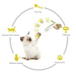 Juguete interactivo para gatos con pluma bola gato cana caza 1