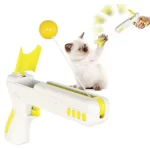 Juguete interactivo para gatos con pluma bola gato cana caza amarillo