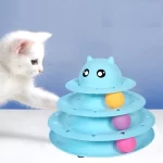 Juguete para gatos torre de 3 niveles con pelotas giratorias