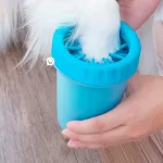 Limpiador de patas perro cepillo limpieza portátil azul