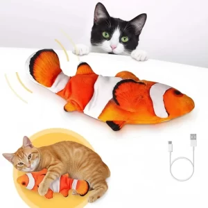Pez juguete electrónico con movimiento para gatos