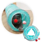 Túnel para gato 116cm juego plegable azul 2