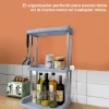 Estantería 3 niveles organizador multifuncional para cocina y baño gris