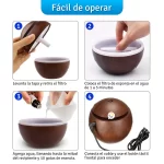 Humidificador de aire 200 ml difusor aromaterapia led función