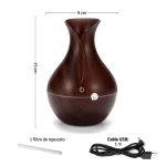 Humidificador difusor de aromas usb led luminoso medidas