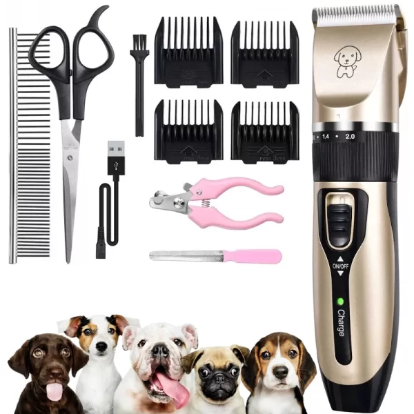 Kit maquina peluquería profesional inalámbrica para mascotas