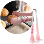 Pinza de cocina para alimentos tipo patitas gatito rosado 1