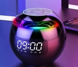 Radio reloj despertador tipo esfera