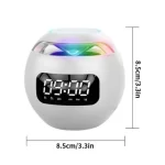 Radio reloj despertador tipo esfera blanco medidas