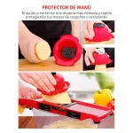 Rallador de verduras mandolina 6 En 1 protector de mano