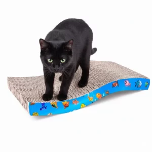 Rascador Gatos Cartón Corrugado Almohadilla Antiestrés