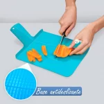 Tabla de cortar plegable antideslizante para cocina azul 2