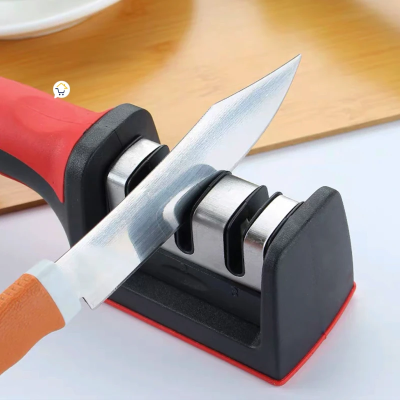 Afilador cuchillos acero inoxidable 3 etapas ergonómico