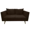 sofa de 2 asientos escandi color café