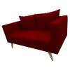 sofa de 2 asientos escandi color rojo