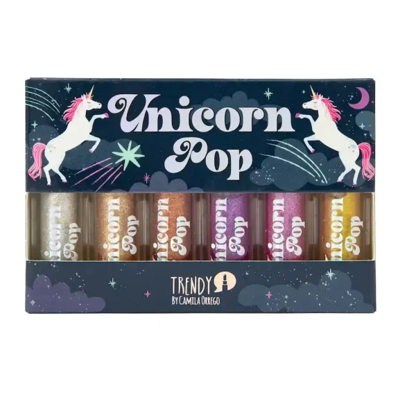 Kit delineador glitter x 6 unid unicorn