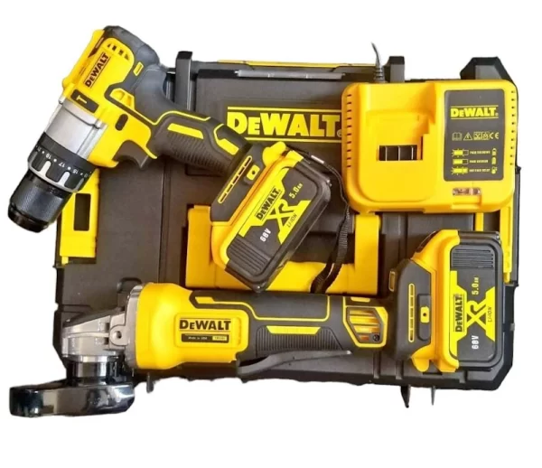 Combo taladro percutor 1-2 + pulidora 4 1-2 68v inalámbricos Dewalt