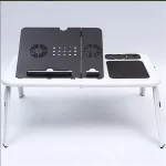 Mesa para computador portátil con usb y porta vasos plegable 1