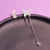 Arete y topo mariposas plateados B1484 1