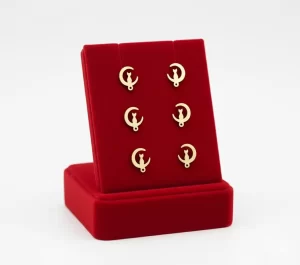 Aretes Gato en Luna Dorados