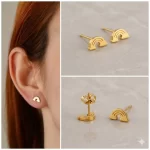 Aretes-Topitos-Arcoiris-Dorados