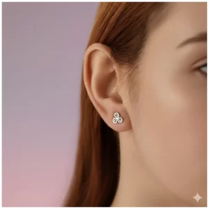 Aretes Topitos Espirales Plateados x3 Unidades