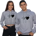 Buzo buso hoodies pareja corazon te amo