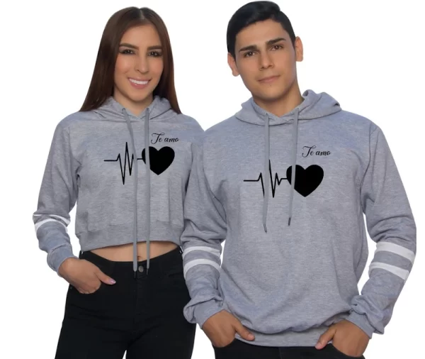 Buzo buso hoodies pareja corazon te amo