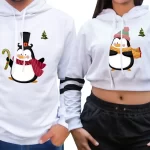 Buzo saco hoodie pingüinos familiares navideños