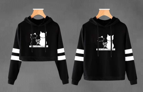 Buzo saco hoodies parejas gatos