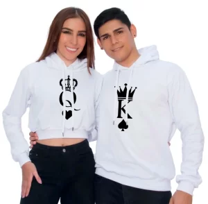 Buzo saco hoodies parejas king y queen
