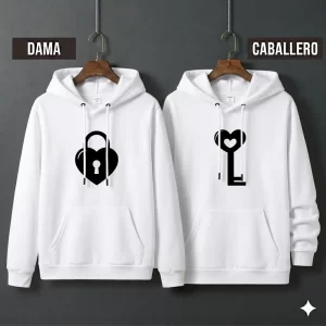 Buzos-con-Capota-Pareja-Candado-Llave-Enamorado