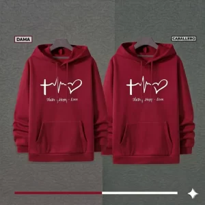 Buzos con Capota Pareja fe esperanza y amor