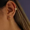 Ear Cuff estrella arco dorado E264