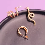 Set aretes serpientes dorados K392 1