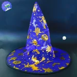 Sombrero de bruja transparente para halloween azul 2