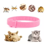 Collar anti pulgas para gato o perro pequeño rosado 3