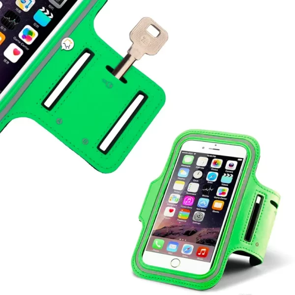 Estuche Brazo Celular Brazalete Deportivo Manos Libres verde