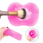Limpiador Brochas Maquillaje Silicona Profesional Limpieza rosado